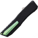 EOS Auto Harpoon OTF Automatic Folding Knife, 3.75in, MagnaCut Steel, Two-Tone Satin Double Edge Dagger Blade, Black Sculpted Aluminum Handle, AUTO BLACK 2 TONE HEX DAGGER