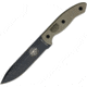 Esee CM6 Combat Tactical Fixed Blade Knife, 11.13in Overall, 5.88in Gray Powder Coated 1095Hc Steel Drop Point, Green Canvas Micarta Handle, Black Kydex Belt Sheath, CM6TG-MICARTA