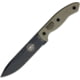 Esee CM6 Combat Tactical Fixed Blade Knife, 11.13in Overall, 5.88in Gray Powder Coated 1095Hc Steel Drop Point, Green Canvas Micarta Handle, Black Kydex Belt Sheath, CM6TG-MICARTA