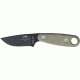 Esee Knives Izula II Black Fixed Blade Knife, 3in, Black Powder Coated Carbon Steel, Light Green Canvas Micarta Handle ESIZ2B