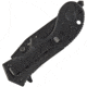 ETE Wortac Linerlock A/O Folding Knife, 4.5in Closed, 3in Black Titanium Finish Partially Serrated D2 Tool Steel Modified Clip Point Blade, Black G10 Handle, 4.6Oz, Designed By Kelly Worden, ETEK1603
