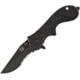 ETE Wortac Linerlock A/O Folding Knife, 4.5in Closed, 3in Black Titanium Finish Partially Serrated D2 Tool Steel Modified Clip Point Blade, Black G10 Handle, 4.6Oz, Designed By Kelly Worden, ETEK1603