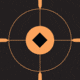 EZ-Aim Adhesive Paper Splash Shooting Targets, Crosshair Bullseye, 12-Pack, Black/Orange, 12 in x 12 in, 15376
