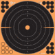 EZ-Aim Allen Splash Reactive Adhesive Paper Bullseye Shooting Targets, 12x12in, 10-Pack, Black/Orange, 15317-10