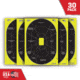 EZ-Aim Splash Reactive Paper Shooting Targets, Handgun Trainer, Peel Away Target Pad, 12.5inW x 18.25inH, 30-Pack, Black/Chartreuse, 15220-30
