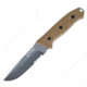 First Edge Thruster Field Fixed Blade Knife Serrated Edge, Elmax Bead Blast Blade, Coarse Black, 15155-BBB