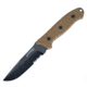 First Edge Thruster Field Fixed Blade Knife Serrated Edge, Elmax Black Oxide Blade, Coarse Black, 15155-BLB