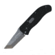 First Edge Tracklock Original Tanto Folding Knife, Auto Opening Fine Edge, Elmax Bead Blast Blade, Coarse Black 1450-BBB