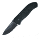 First Edge Tracklock Tactical Hunter Folding Knife, Manual Opening Serrated Edge, Elmax Bead Blast Blade, Coarse Black 1555-BBB