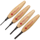 Flexcut Shallow U-Gouge Micro Tool Set,1.75in,Carbon Steel,Wood Handles, MT400