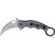Fox Karambit Folding Knife, 3in, Stonewash Cobalt Vanadium Blade w/ Thumb Slot, Gray Anodized Aluminum Handle FOX478