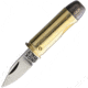 Fox Pallottola 44Mag Bullet Folder Folding Knife, 1.13 satin finish 420C stainless blade, Gold anodized aluminum handle, 01FX186