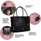 Girls With Guns Cosmic Tote, Lockable Concealed Carry, Black, 15.3 in x 12.5 in x 7 in, 8231