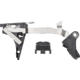 Glock OEM Flat Faced .40 S&amp;W Performance Trigger, G22/G23/G27 Gen 4-5, Silver/Black, 74065