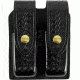 Gould &amp; Goodrich Double Magazine Case w/Snap Closure, Basket Brass Snap - Glock 17/19, Black Weave, B627-7WBR
