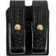 Gould &amp; Goodrich Double Magazine Case w/Snap Closure, Basket Brass Snap - Glock 17/19, Black Weave, B627-7WBR