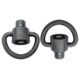 GrovTec US D-Loop Recessed Plunger Heavy Duty Push Button Swivel Set, Black, GTSW264