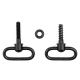 GrovTec US Non-Detachable Locking Swivel Set, Machine Screw Fore End - 1-1/4in Loops, Black, GTSW77