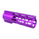 Guntec USA 7in .308 Caliber AIR-LOK Series M-LOK Compression Free Floating Handguard With Monolithic Top Rail, Anodized Purple, GT-7ALC-308-PURPLE