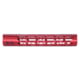 Guntec USA Mod Lite Skeletonized Series M-Lok Free Floating Handguard w/Monolithic Top Rail, 12in, Red, GT-12MDLTE-RED