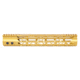 Guntec USA MOD LITE Skeletonized Series M-LOK Free Floating Handguard With Monolithic Top Rai, Anodized Gold, 12in, GT-12MDLTE-GOLD