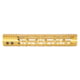 Guntec USA MOD LITE Skeletonized Series M-LOK Free Floating Handguard With Monolithic Top Rai, Anodized Gold, 12in, GT-12MDLTE-GOLD