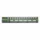 Guntec USA Ultra Lightweight Thin M-LOK System Free Floating Handguard w/Monolithic Top Rail, 12in, Green, GT-12MLK-GREEN