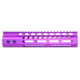 Guntec USA Ultra Lightweight Thin M-LOK System Free Floating Handguard w/Monolithic Top Rail, 9in, Purple, GT-9MLK-PURPLE