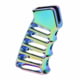 Guntec USA Ultralight Series Skeletonized Aluminum Pistol Grip, Rainbow Pvd, ULS-PG-RPVD