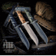 Halfbreed Blades Gen-2 Large Infantry Knife, 6.89in, Bohler K110, Dark Earth Teflon Partially Serrated Clip Point Blade, Dark Earth G10 Handle, LIK-01 GEN II DE