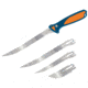 Havalon Talon Fish Interchangeable Fixed Blade Knife Set, 4 Blades, Roll-Pack, Box, Blue/Orange, XTI-TF