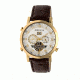 Heritor Edmond Leather-Band Watch w/Day, Silver HERHR6203