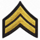 Medium 3'' Gold/Black Corporal Chevrons w/ Merrowed Border