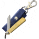 Higonokami SK Folder Brass Blue Sheath Folding Knife, 1.5in Satin Sk5 Carbon Steel Blade, Brass Handle, Slip Joint, Hrc 60, Blue Leather Sheath, NO. 1 W/ BLUE LEATHER CASE
