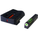 HiViz Litewave H3 Express Tritium, Litepipe Glock 45 ACP and 10mm Sight set, Green/orange litepipes w/white front ring, GLXN429
