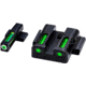HiViz LiteWave H3 Tritium, Litepipe Pistol Day and Night Sight Set, Green litepipes w/white front ring, MPSN321