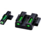 HiViz LiteWave H3 Tritium, Litepipe Pistol Day and Night Sight Set, Green litepipes w/white front ring, MPSN321