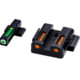 HiViz LiteWave H3 Tritium, Litepipe Pistol Day and Night Sight Set, Green/orange litepipes w/white front ring, MPSN421