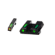 HiViz Litewave H3 Tritium/Litepipe Sight Set, Glock 42, Glock 43, Black, Green Litepipes w/ Orange Front Ring, GLN521