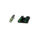 HiViz Litewave H3 Tritium/Litepipe Sight Set, Glock 42, Glock 43, Black, Green/Orange Litepipes w/ White Front Ring, GLN421