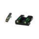 HiViz Litewave H3 Tritium/Litepipe Sight Set, Glock .45 ACP, Glock 10mm, Glock .45 GAP, Black, Green Litepipes w/ Orange Front Ring, GLN529