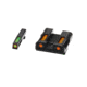 HiViz Litewave H3 Tritium/Litepipe Sight Set, Glock .45 ACP, Glock 10mm, Glock .45 GAP, Black, Green/Orange Litepipes w/ Orange Front Ring, GLN629