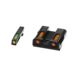 HiViz Litewave H3 Tritium/Litepipe Sight Set, Glock .45 ACP, Glock 10mm, Glock .45 GAP, Black, Green/Orange Litepipes w/ Orange Front Ring, GLN629