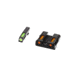 HiViz Litewave H3 Tritium/Litepipe Sight Set, Glock .45 ACP, Glock 10mm, Glock .45 GAP, Black, Green/Orange Litepipes w/ White Front Ring, GLN429