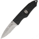 Hoffner Knives Flatline Linerlock Black Folding Knife,3.5in,Stainless Steel,Partially Serrated,Black,G10 Handle ATA23