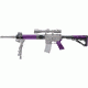 HOGUE AR15/M16 Kit, Finger Groove Beavertail Grip, Rifle Length Forend w/ Accessories and OverMold Collapsible Buttstock, Includes Mil-Spec Buffer Tube and Hardware, Purple 15678