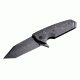 Hogue EX-02 3.375in. Tactical Folding Knife Tanto Blade Flipper Brushed G-10 Frame, G-Mascus Black Gray 34229