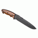 Hogue EX-F01 7in. Fixed Drop Point Blade A-2 Black Kote Wood Scales, Coco Bolo 35156