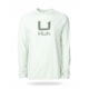HUK Performance Fishing Icon Long Sleeve Crew - Men's, Pale Algae, Medium, H1200573-384-M