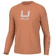 HUK Performance Fishing Icon LS Crew Shirt - Men's, Sunburn, XL, H1200573-216-XL